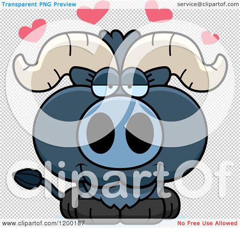 Cartoon Of A Cute Loving Blue Ox Calf Royalty Free Vector Clipart By