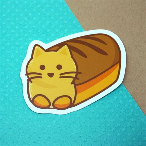 Cat Loaf Sticker Cat Bread Shaped Matte Vinyl Die Cut Etsy