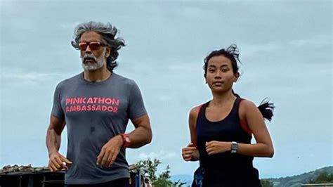 Milind Soman And Ankita Konwar Run In The Hills During The Rain It Is Extra Special India Today