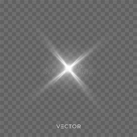 Light Rays Flash Sun Star Radiance Shine Effect Stock Vector