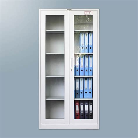 1800mm Full Height Swing Glass Door Metal Filing Cabinet In Gray Huadu Furniture