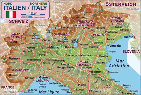 Map Of Northern Italy Region In Italy Welt Atlasde