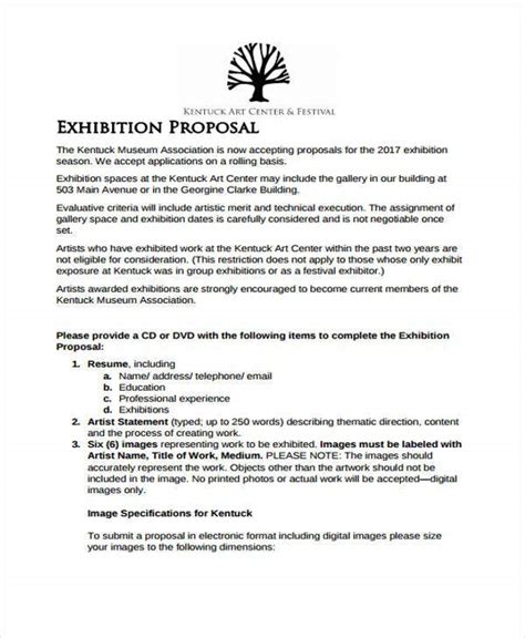 Exhibition Proposal Template 12 Free Sample Example Format Download