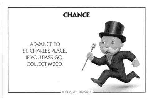 Buy Monopoly Chance Card Advance To St Charles Place Online At Low