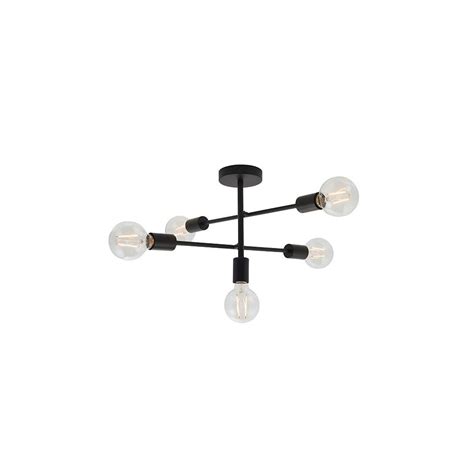 It's the perfect light fixture to install in the bedroom, living room, dining room, foyers, bar, restaurant, hotel, and any place you like. 5 Light Sputnik Semi Flush Ceiling Light Matte Black Lighting