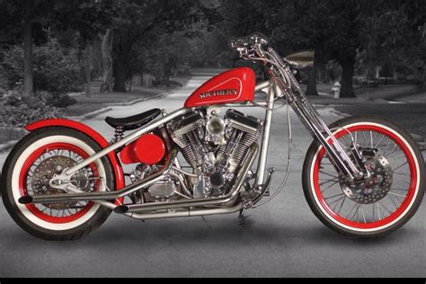 New Custom Red Springer Front End Rigid Bobber Style Motorcycle