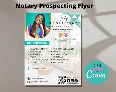 Notary Prospecting Flyer Notary Signing Agent Branding Notary Signing
