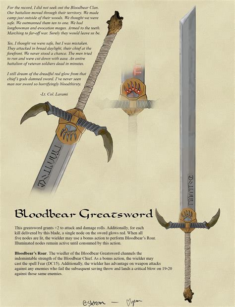 Bloodbear Greatsword A 2 Magic Sword For 5e Oc Art Dnd