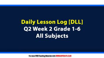 Deped Daily Lesson Log Dll Q Week Grade All Subjects