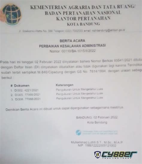 Terbitnya Sertifikat M840, Sri Rahayu: Kantah ATR BPN Kota Bandung