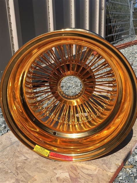 15 X 10 New Daytons All Gold Reverse 72 Spokes Set Of 4