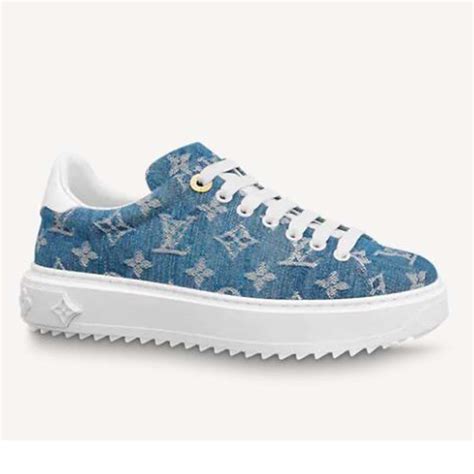 Louis Vuitton Women Time Out Sneaker Blue Monogram Denim Brandsoff