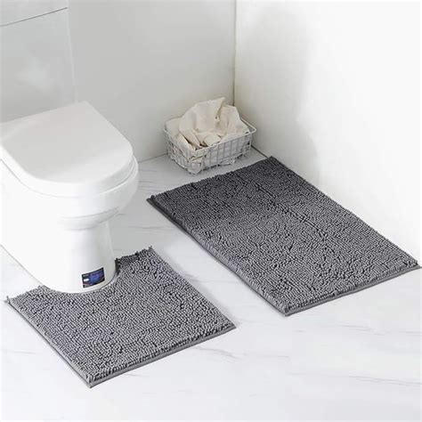 Homday 2pcs Non Slip Bath Mat Setsoft Water Absorbent Pedestal And Bath Area Rugquick Drying