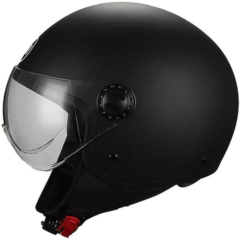 Demi Jet Motorcycle Helmet Domed Visor Bhr 801 Matt Black For Sale