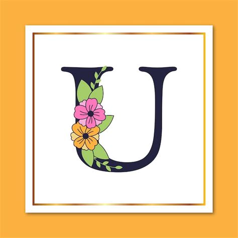 Premium Vector Letter U Floral Elegant Decorative Logo