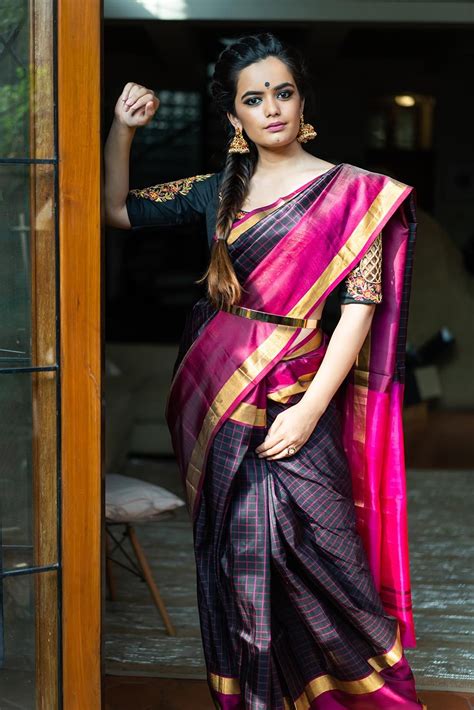 How To Look Awesome In Traditional Black Sarees New Dress Design Indian Black Saree Blouse