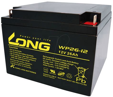 Wp 26 12 Maintenance Free Rechargeable Lead Fleece Battery 26 Ah 12