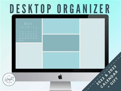 2022 2023 Cute Blue Minimalist Desktop Wallpaper Organizer Etsy In