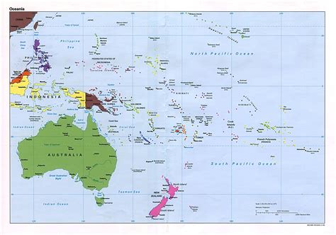 Mapas De Oceania Fisico Y Politico Universo Guia