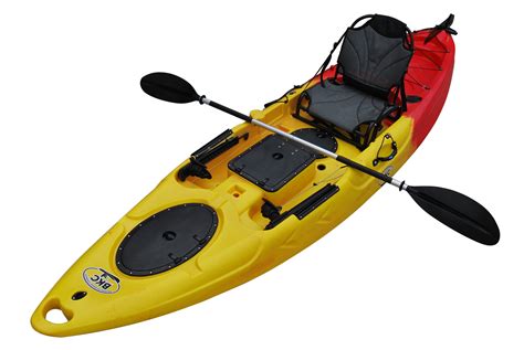 Bkc Ra220 116 Single Fishing Kayak W Upright Back Support Aluminum