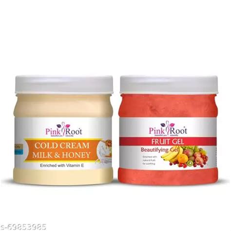 Pink Root Milk Honey Cold Cream 500ml With Mix Fruit Gel 500ml