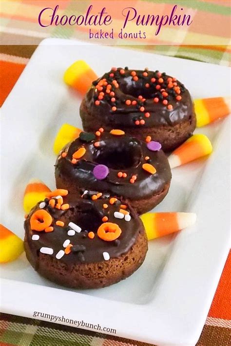 These are moist and tender, with tons of deep chocolate flavor. Chocolate Pumpkin Baked Donuts - Grumpy's Honeybunch