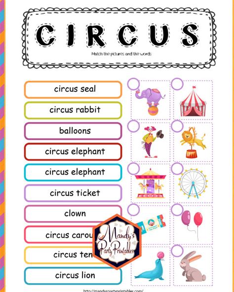 Preschool Circus Printable Pack Mandys Party Printables