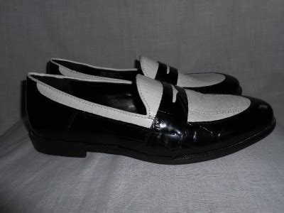New Mens STACY ADAMS Black White Snakeskin Leather Penny Loafers Size 8