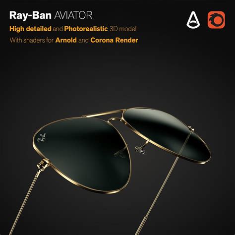 Ray Ban Aviator Sunglasses 3d Model 3d Model