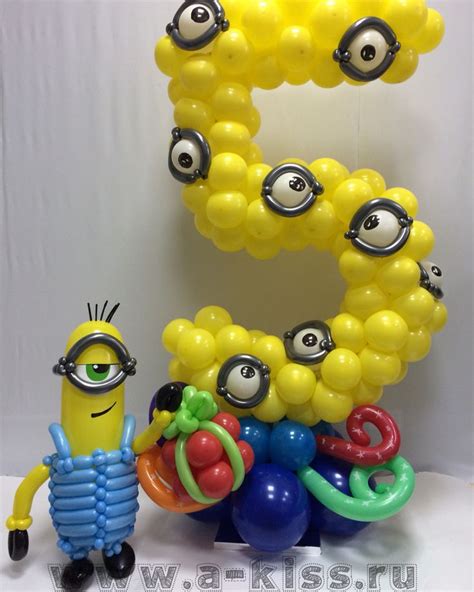 A Minion Number 5 Balloon Sculpture Love It Ideal For Your Kids 5th