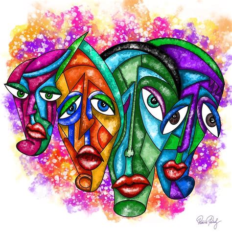 Abstract Painting Of Faces Painting Watercolor