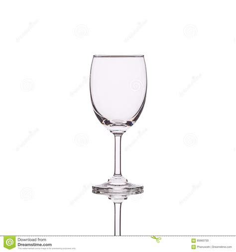 Empty Clear Wine Glass Studio Shot Isolated On White Stock Photo