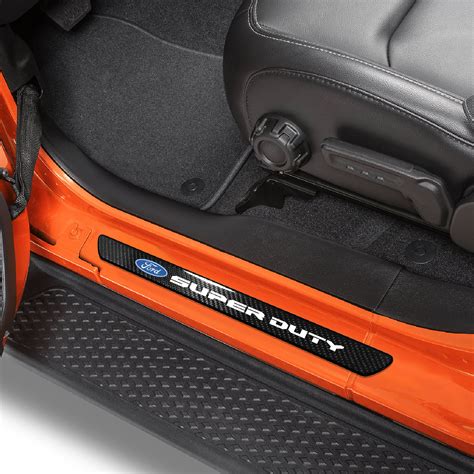 Ford Super Duty Black Real Carbon Fiber 4 Universal Door Sill Protector