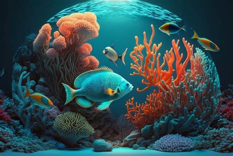 Premium Ai Image Tropical Underwater Fish In Coral Reefs Underwater