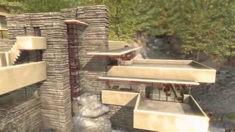 Frank Lloyd Wright Fallingwater House Over Waterfall