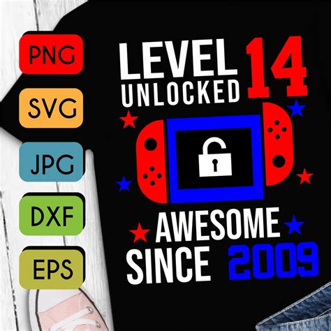 Level 14 Unlocked Svg 14th Birthday Boy Gamer 14 Years Old Etsy