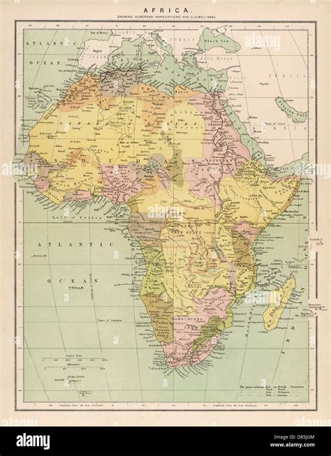 Map Of Africa 1888 Stock Photo Alamy