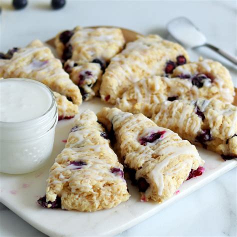 Vegan Blueberry Scones Recipe With Lemon Glaze