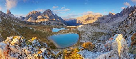 Italy Alps Dolomites Tre Cime Lago Dei Piani Stock Photo Image Of