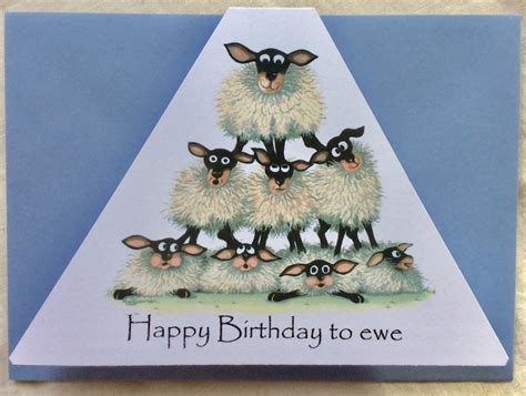 Happy Birthday To Ewe Triangular Shaped Greetings Card By Uk Etsy