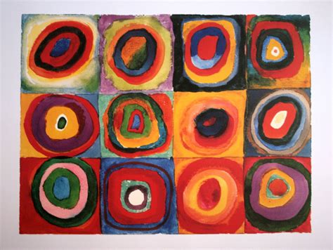 Affiche Kandinsky Carrés Et Cercles Concentriques 80 X 60 Cm