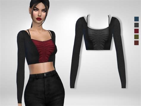 Ruched And Cropped Top By Puresim At Tsr Sims 4 Updates
