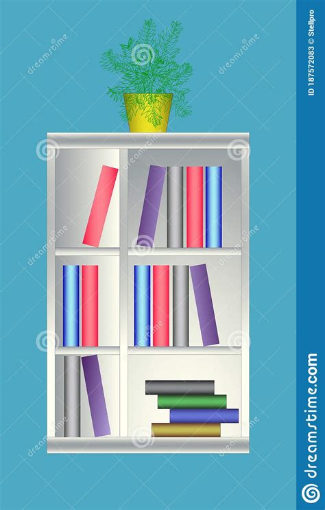 Illustration Of A Modern Office Cabinet With Many Folders And