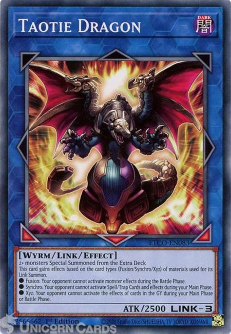 The manga was released in conjunction with this special card. ETCO-EN083 Taotie Dragon Common 1st Edition Mint YuGiOh ...