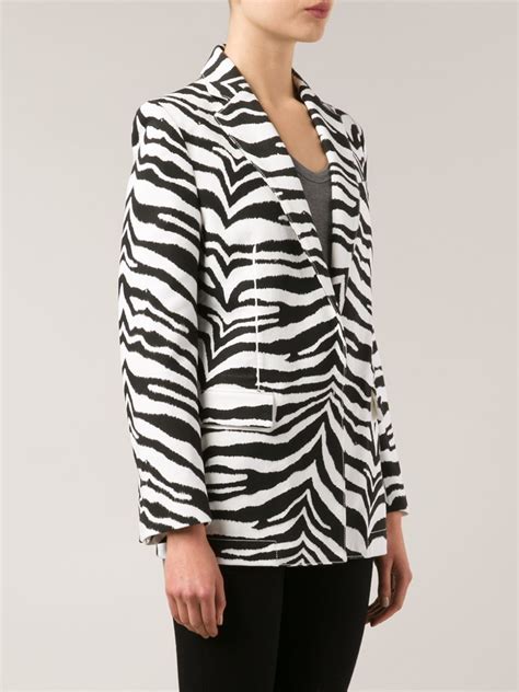 Emanuel Ungaro Zebra Print Jacket In Black Lyst