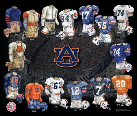 Auburn University Football Uniform And Team History Heritage Uniforms