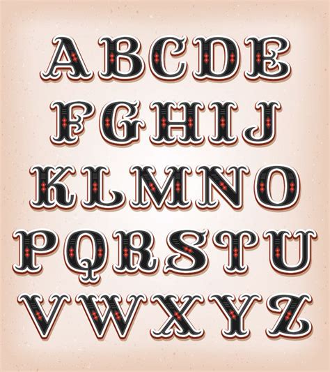 Vintage Circus And Western Abc Font Lettering Alphabet Abc Font