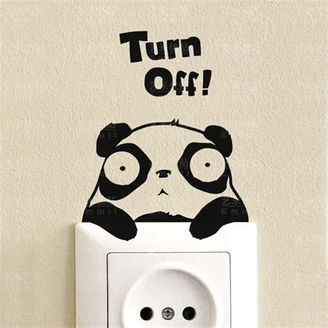 Panda Turn Off Reminder Light Switch Sticker Wall Decal Sticker