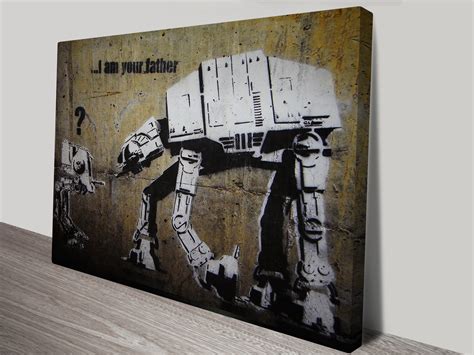 Banksy, star wars, i am your father, graffiti art, canvas print, 12x16. I am your father Banksy Framed Wall Art Print & Poster Pictures Australia