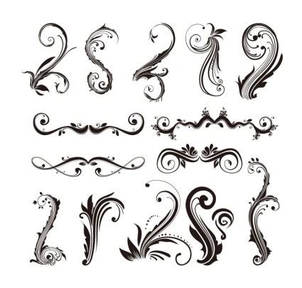 Download Ornament Design Elements Vector Set Vector Art - Ai, Svg ...